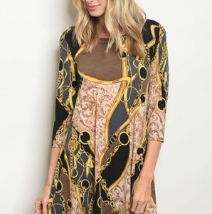 Derby Chain Dress with Bridle Print